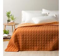 Caleffi - Spring Quilted Bedspread for Single Bed - Modern Orange Colour Plain Microfibre