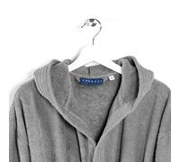Caleffi Spugnissima Bathrobe with Hood Ocean Plain M Grey