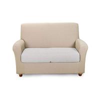 Caleffi - Stretch sofa cover Melange 86% Cotton, 11% Polyester, 3% Elastane Solid Color 2 Seater Natural