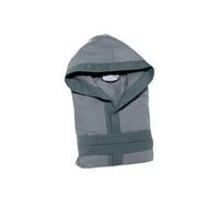 Caleffi Tecno Bicolor Hooded Bathrobe, Polyester, Anthracite, Anthracite