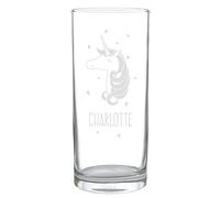 CalEli Gifts Engraved Hi Ball Glass. Personalised Unicorn Glass