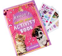 CalEli Gifts Personalised Animal Sticker Book. Activity Book