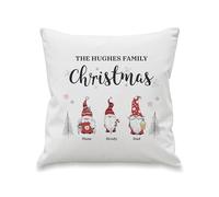 CalEli Gifts Personalised Family Cushion. Gonk Christmas Cushion.
