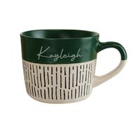 CalEli Gifts Personalised Green Dipped Dash Ceramic Mug