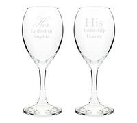 CalEli Gifts Personalised His & Her Wine Glass Set