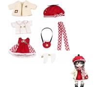 CALEMBOU Doll Clothes, 1/12 Cute Christmas New Year Set BJD Doll Clothes Suit for GSC/OB11/Blythe, 4.3 Inches Doll Accessories Toys Gifts for Girls(Only Clothes) (Female)