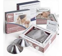 Calena Pack of 2 Silver Cones Made of 999 Silver - High Quality Silver Nursing Cones - Antibacterial Silver Cones for Breastfeeding - Dermatologically Tested Medical Device