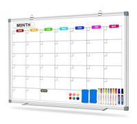 CALENBO Magnetic Dry Erase Board Calendar for Wall 36" x 24", Monthly Calendar Whiteboard for Wall, Planning Board Bulletin Board Portable Board for Office, School, Home, Kitchen, Planning, Memo