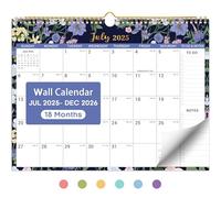 Calendar 2025-2026, 18 Monthly Wall Calendar Runs from Jul 2025 to December 2026, 11.5" x 14.7", Spiral Binding Hanging Wall Calendar, Perfect for Home or Office, Midnight Garden