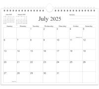 Calendar 2025-18 Months Calendar from January 2025 to June 2026, Wall Calendar 2025-2026 with Thick Paper, 8.5" x 11", Black