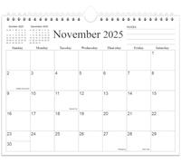 Calendar 2025-18 Months Calendar from January 2025 to June 2026, Wall Calendar 2025-2026 with Thick Paper, 8.5" x 11", Black