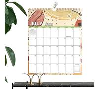 Calendar 2025-2026 - Monthly Calendar for Work Environment | Large Ruled Blocks, Jul 2025 - Dec 2026, Double Wire Binding, Planner for Gym Home Workout
