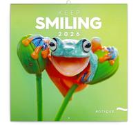 Calendar 2025-2026 Smile Please Wall Planner, Uplifting Quotes Organizer, 16-Month Hanging Schedule Sep 2025-Dec 2026, 12x12 in