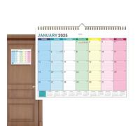 Calendar 2025-2026 Wall, 18 Months Calendar, Run from January 2025 to June 2026, Art Planner for Student Teacher Home Decoration