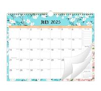 Calendar 2025-2026 - Wall Calendar 2025-2026 with Thick Paper, 2025-2026 Calendar, 37 x 29 cm, July 2025 - December 2026, Twin-Wire Binding Hanging Hook Large Mixed Color Ruled Blocks