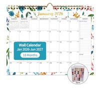 Calendar 2025-2027 22 Monthly Wall Calendar Runs from September 2025 until June 2027 Spiral Binding Hanging 11.5" x 14.7" Thick Paper with Julian Dates and Block for School Office(Flower)