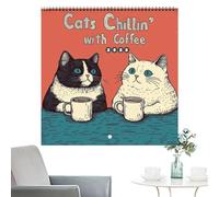 Calendar 2025 - Cat Wall Calendar, Family Organization Tool for Office, Bedroom, Living Room, Kitchen, Fridge, Meeting Room, Apartment