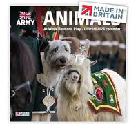Calendar 2025 UK Holidays Mascots Hardworking Animals At Work Rest & Play of The British Army OFFICIAL Premium Large Wall 2025 Calendar MADE IN BRITAIN® with Solar Energy on FSC® paper. Great Gift
