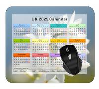 Calendar 2025 Year Mouse Pad,Daffodil Flower Background Mouse Mat for Office Computers Laptop Men Women