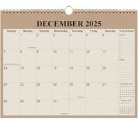 Calendar 2026-20 Months Wall Calendar from November 2025 to June 2027, 2025-2026 Wall Hanging Calendar Planner with Thick Paper, 12" x 14.5", Beige
