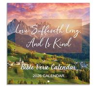Calendar 2026-2027 - Bible Verse Wall Calendar 2026, Jan 2026 - Dec 2026, 12" x 24" (Open), 12 Monthly Calendar, Hanging Holes, Large Blocks & Holidays - Nature's Beauty with Inspiring Bible Quotes