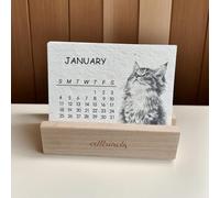 Calendar 2026 - A Beautiful Desk Organizer and Planner with a Wooden Base, Decorative Standing Calendar, for Christmas, Valentines, Birthdays, Housewarming and Holidays