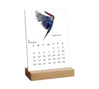 Calendar 2026 | Artful Monthly Planner - Table Calendar with Wooden Base - For Organising Appointments