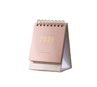 Calendar 2026 Calendar Small Desk Creative Coil Planner Desktop Decoration Office Stationery(Pink)