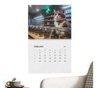 Calendar 2026 Cats - Weekly Monthly Planner, Cat Themed Organizer Pad, Spiral Binding Schedule Book, Creative Time Management Tool, Office Supplies for Bedroom, Kitchen, Apartment, Classroom