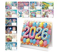 Calendar 2026 | Desk Calendar with Rhinestone Craft 2026 | Monthly Organization Accessory for Teachers Students Office Classroom | Birthday Christmas School Gift Idea