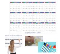 Calendar 2026, Erasable Planner Wall, XXL Year Planner Wall Calendar, Large Team Holiday Planner Calendar, for Organising Planning, School, Office (White 60.96 x 81.3 cm)