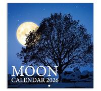 Calendar 2026 - Family Calendar 2026, 2026 calendar UK from Jan 2026 to Dec 2026, Moon & Stars Wall Calendar UK, 30x30 cm