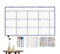 Calendar 2026 | Large Grid Erased on with Stickers - Large Yearly Calendar 2026 Planner - For Home Office School Family Classroom Schedule Appointment Agenda New Year Holiday