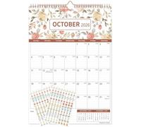 Calendar 2026, MOKANI Wall Calendar 2026-2027 (Jan.2026 to Jun.2027), Large Month-to-View Wall Planner with Stickers, 12" x 17", Perfect for Planning and Organizing