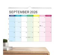 Calendar 2026, Monthly and Weekly Planner with Lined Blocks, 18-Month Desk Calendar and Wall Planner, for Home, Office, School, Appointments, Academic Scheduling