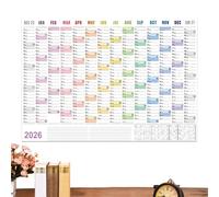Calendar 2026 | Poster Size Planning Accessory | January-December 2026 Wall Planner Calendar | Bedroom Travel Work Apartment L Hotel