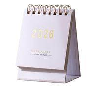 Calendar 2026, Standing Flip-Up Design, Oct 2025 - Dec 2026, Thick Paper, Twin Wire Binding | Home & Office Desktop Organizer 7.6 * 12.2cm (White)