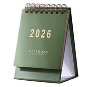 Calendar 2026, Standing Flip-Up Design, Oct 2025 - Dec 2026, Thick Paper, Twin Wire Binding | Home & Office Desktop Organizer 7.6 * 12.2cm (Green)