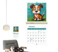 Calendar 2026, Thick Paper with Monthly and Weekly Divisions, Dog Wall Calendar 2026 Planner, for Appointments, Agenda, Academic Schedule, Home, School, Dorm, Family, Student, Teacher and