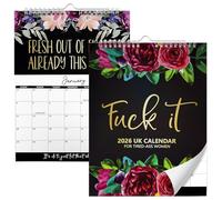 Calendar 2026 UK for Tired-Ass Women 2026 Fu_ck it Wall Calendars UK Monthly Calendars Gag Gift for Women Sweary Calendar Thick Pape for Family Home Office