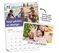 Calendar 2027 Classic A3 Double 59.4x42cm 250gsm Glossy | Customise all 12 months & cover with 13 photos or logo; a full-colour Christmas & holiday gift for home, office or business