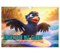Calendar 2027 · US Version · Adventures with Cedric - Funny crow traveling | the world · Cedric's world discoveries: Join the crow on a journey full of fun… · 12" × 8" Landscape · CALVENDO Wall Calendar