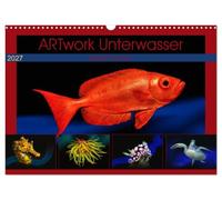 Calendar 2027 · US Version · Artwork underwater - experience diving | Mystically staged underwater images of the inhabitants of the seas · 17" × 12" Landscape · CALVENDO Wall Calendar