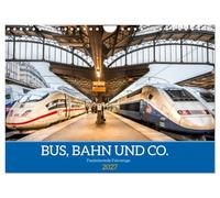Calendar 2027 · US Version · Bus, train and co. - Fascinating vehicles | The dream cars of public transport on excellent photos · 12" × 8" Landscape · CALVENDO Wall Calendar
