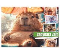 Calendar 2027 · US Version · Capybara Zeit | When everyday life gets stressful, the Capybara simply gets on with its life · 17" × 12" Landscape · CALVENDO Wall Calendar