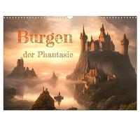 Calendar 2027 · US Version · Castles of the imagination | Medieval castles in a captivating AI fantasy world · 17" × 12" Landscape · CALVENDO Wall Calendar