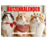 Calendar 2027 · US Version · Cat calendar - Cute cats accompany you through | all seasons · Cute cats for every season: whether spring, summer, fall or… · 17" × 12" Landscape · CALVENDO Wall Calendar