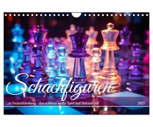 Calendar 2027 · US Version · Chess pieces in casual clothing | When chess pieces don't take themselves quite so seriously · 12" × 8" Landscape · CALVENDO Wall Calendar