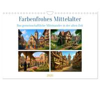Calendar 2027 · US Version · Colorful Middle Ages | A slice of joie de vivre every month · experience the Middle Ages from its… · 12" × 8" Landscape · CALVENDO Wall Calendar