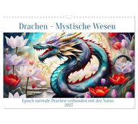 Calendar 2027 · US Version · Dragons - Mystical creatures | Epic surreal dragons connected with nature · 17" × 12" Landscape · CALVENDO Wall Calendar